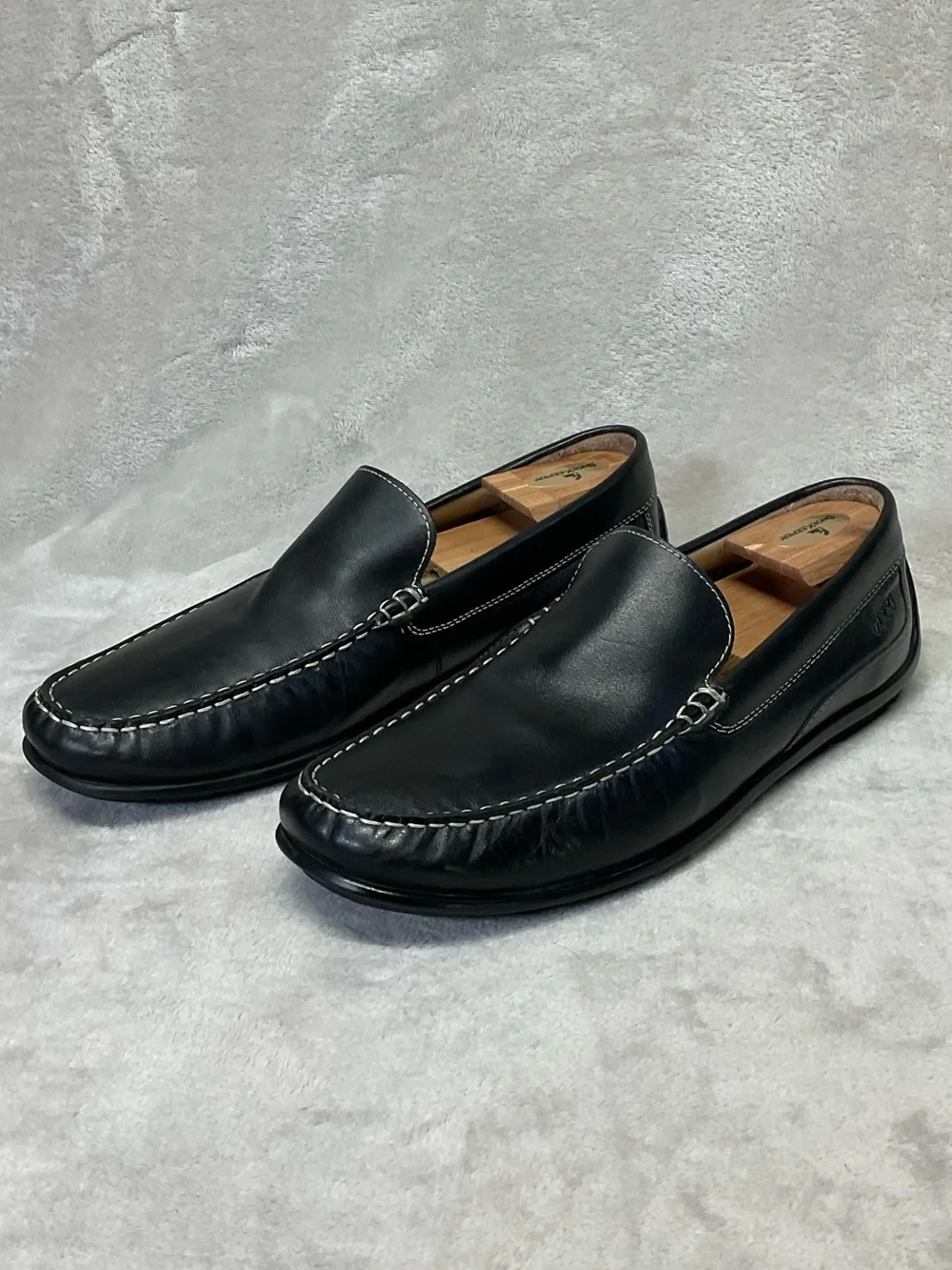 Ecco Classic Moc Leather Slip On Driving Shoes Sz 45 Mens 11 - 11.5